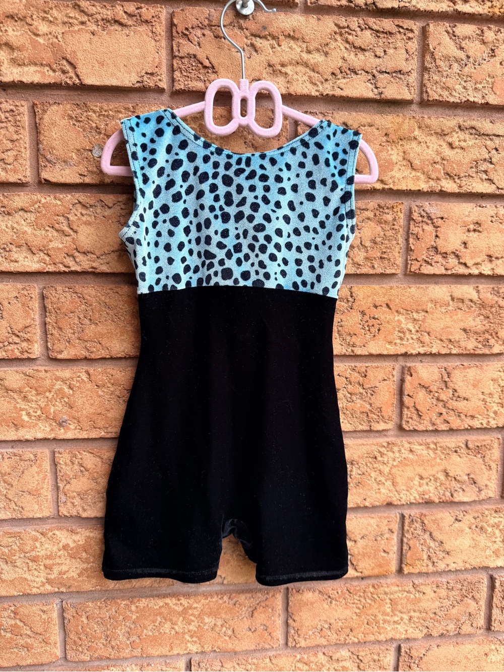 4/$25 • Mondor Leopard Print Velvet Gymnastics Biketard